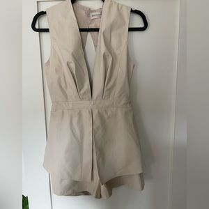 Cream leather romper from the pant store!